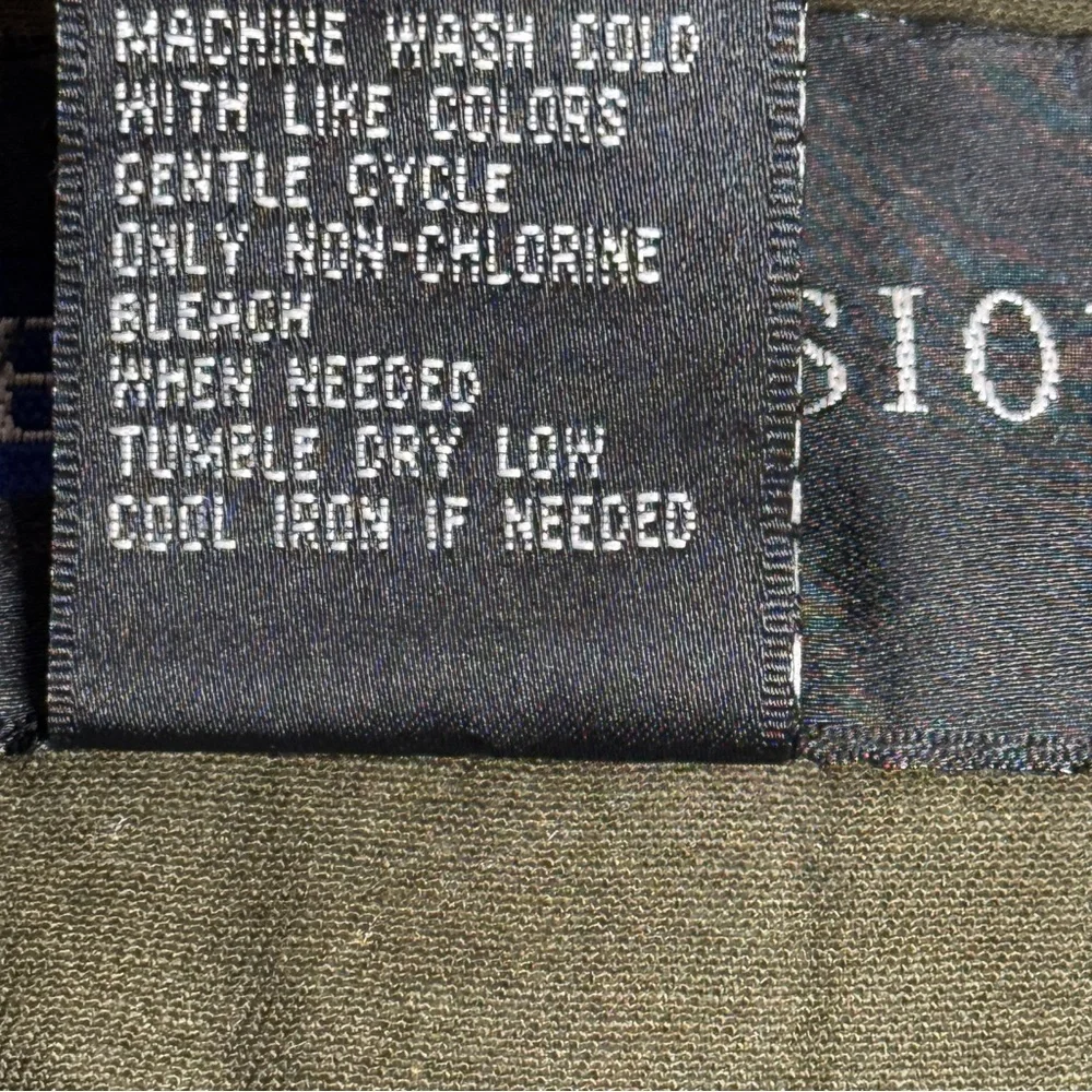 I.B. Diffusion Army‎ Green Cotton Military Jacket Faux Leather Sleeves Grunge 4X - Picture 5 of 5